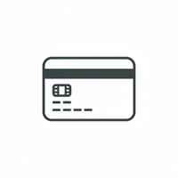 simple monotone icon for card payment with no border and white background